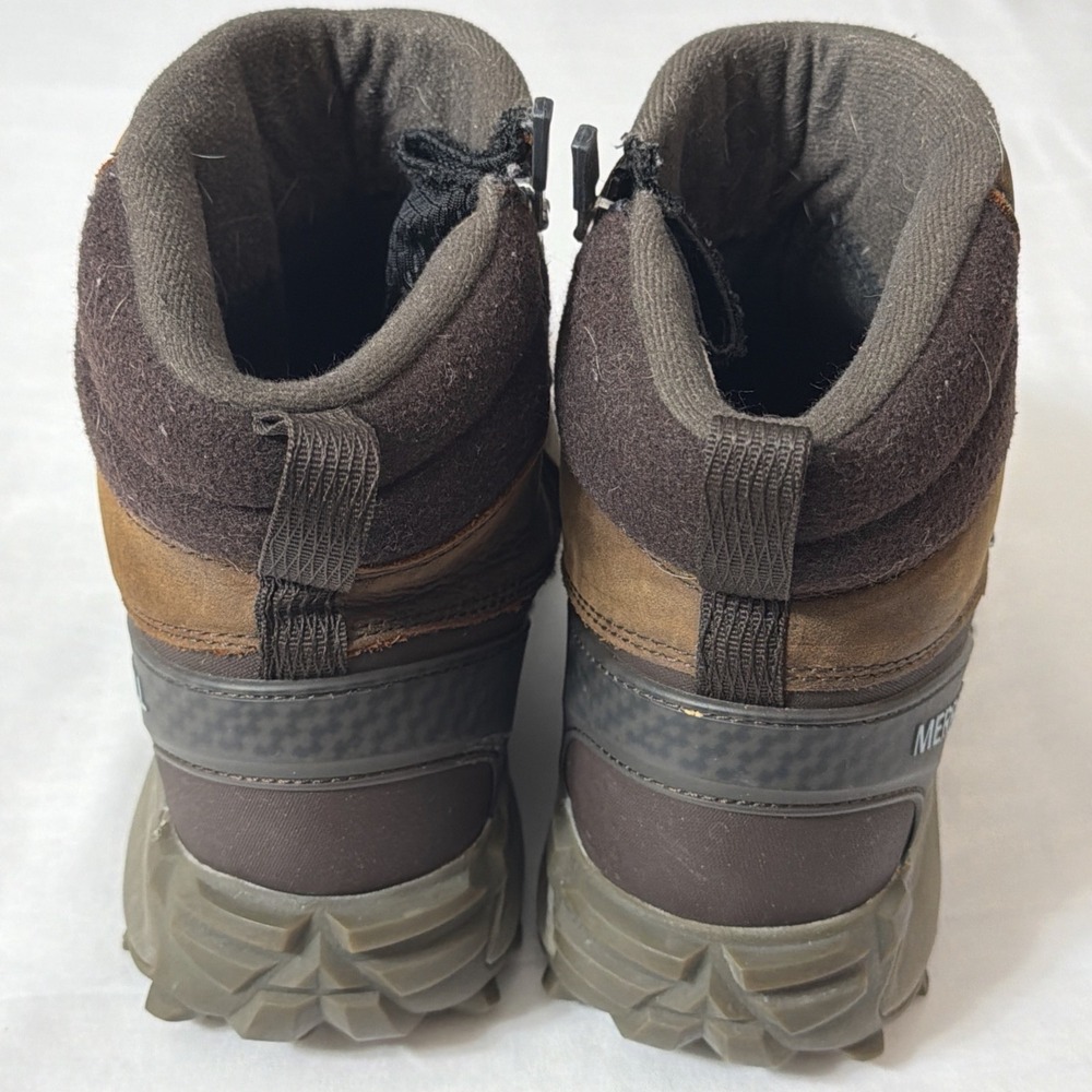 Merrell Thermo Kiruna Mid Zip Waterproof Boots Brown Clay Leather Women Sz 9 Fit - Picture 15 of 16